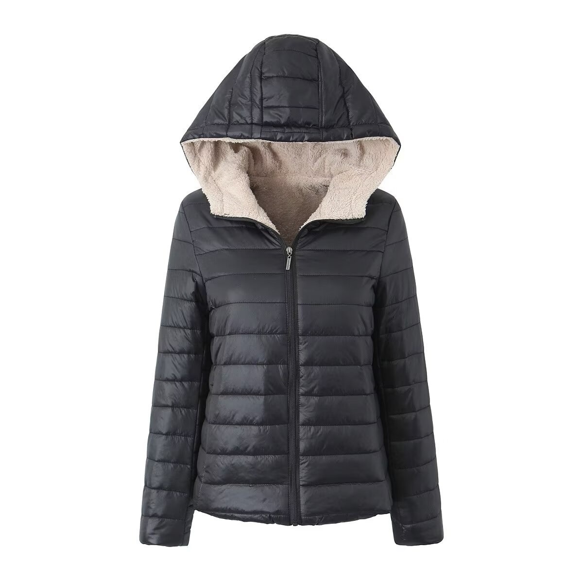 European And American Short Velvet Loose Hooded Cotton Jacket Jacket - Image 6