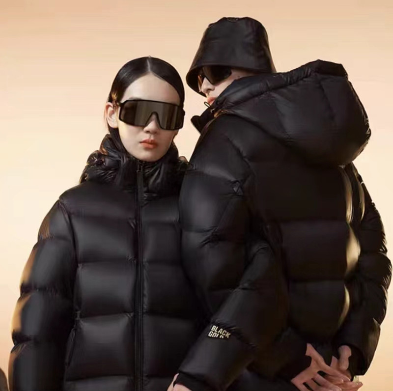Short Autumn And Winter Warm Quilted Jacket Men's And Women's Same Black Gold Winter Clothing Coat - Image 5