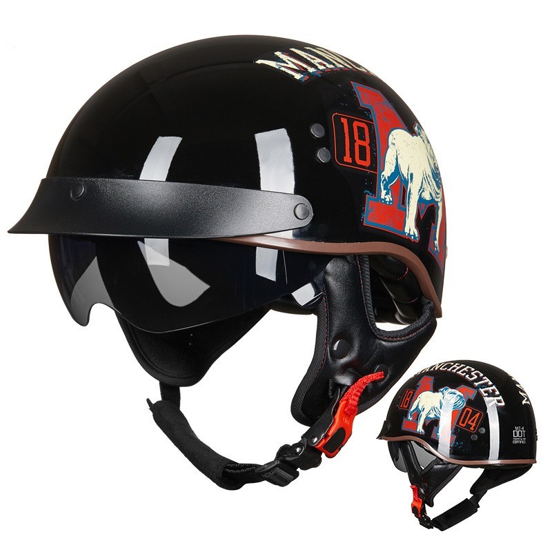 Retro Motorcycle Breathable Helmet - Image 2