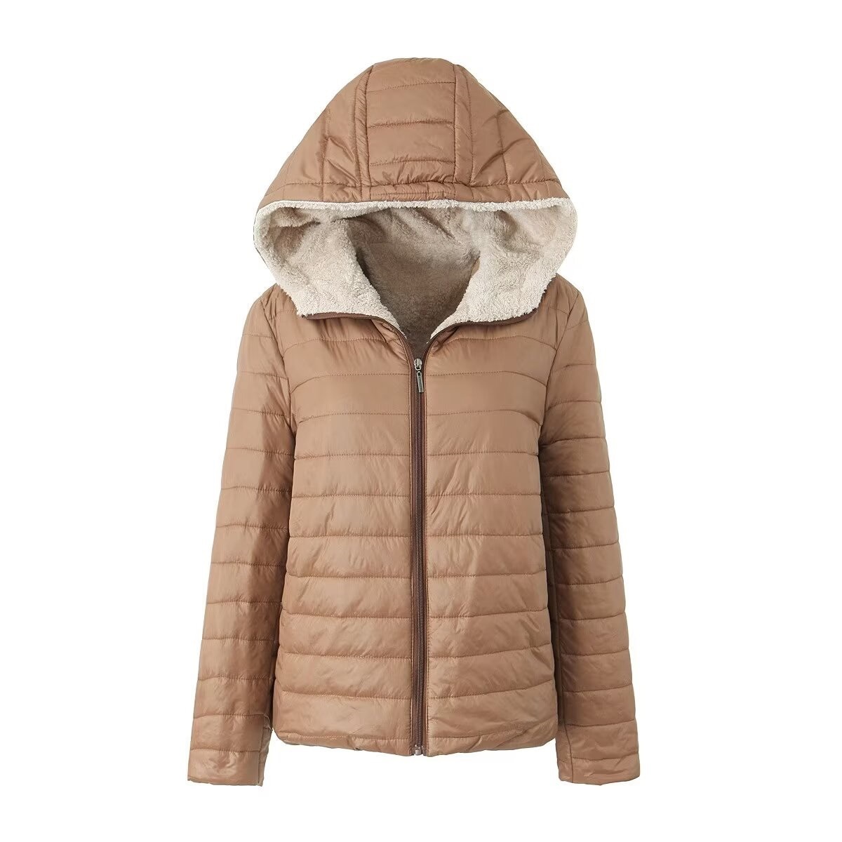 European And American Short Velvet Loose Hooded Cotton Jacket Jacket - Image 3