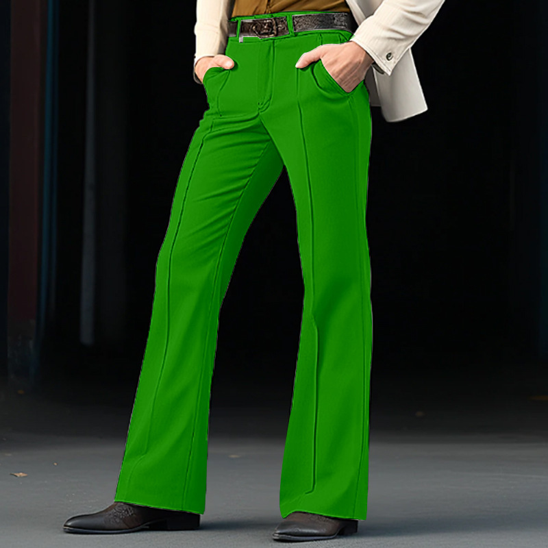 Men's Formal Wear Twill Stretch Slim Solid Color Bell-bottom Pants - Image 5
