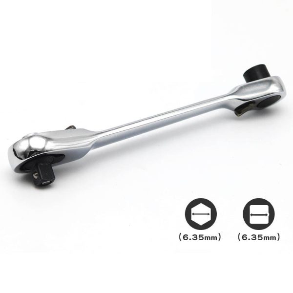 Mini DualUse Ratchet Socket Wrench Bit Screwdriver Wrench Tooth Wrench Narrow Slot Wrench - Image 4