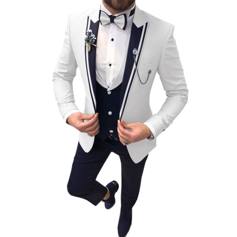 Men's Color Matching Business Casual Suit Three-piece Set - Image 10