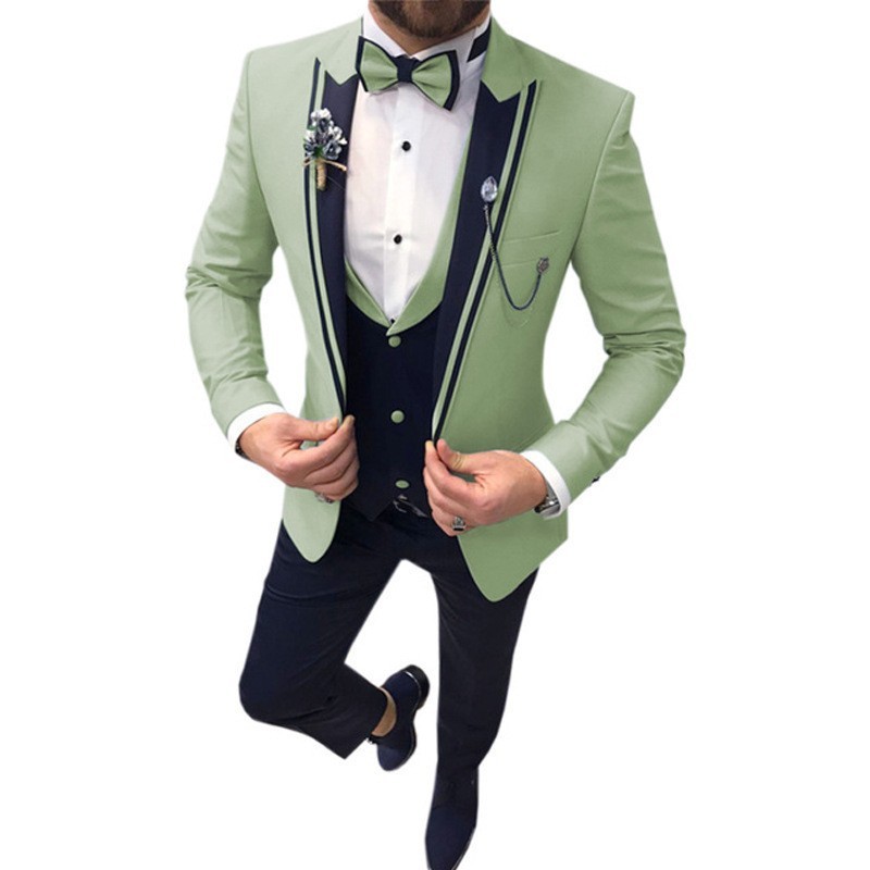 Men's Color Matching Business Casual Suit Three-piece Set - Image 8