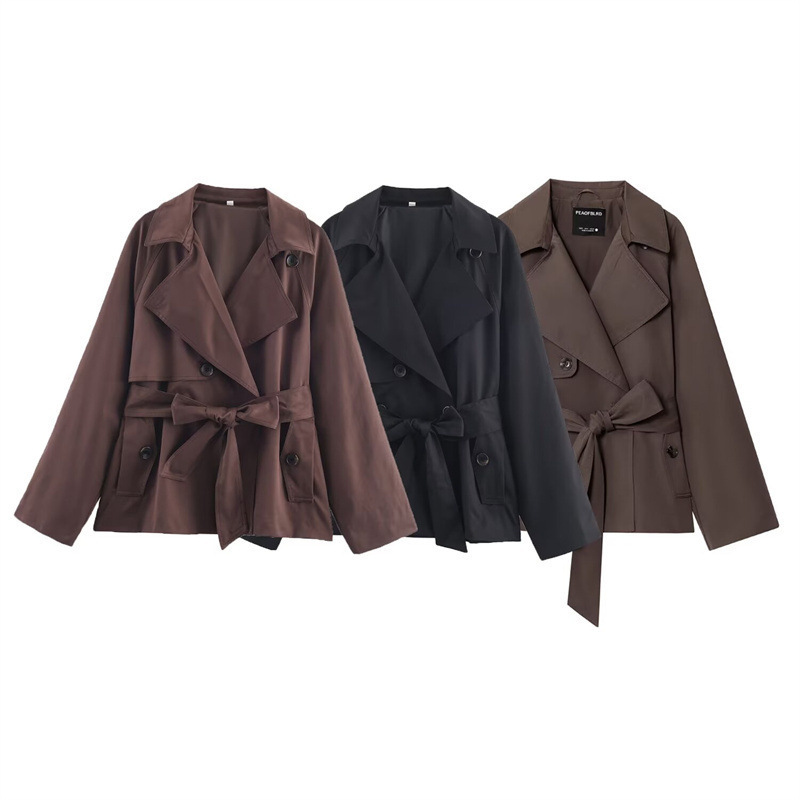 Women's Loose Short Trench Coat - Image 7