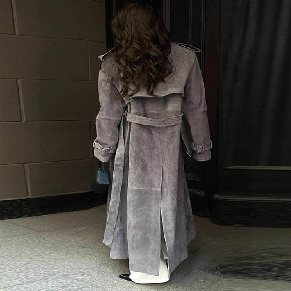 New Temperament Commute Double Breasted Mid-length Loose Woolen Coat - Image 2