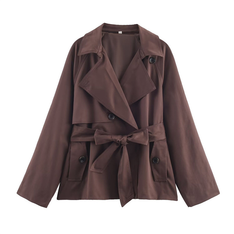 Women's Loose Short Trench Coat - Image 8
