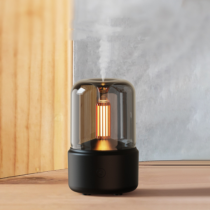Atmosphere Light Humidifier Candlelight Aroma Diffuser Portable 120ml Electric USB Air Humidifier Cool Mist Maker Fogger 8-12 Hours With LED Night Light - Image 7