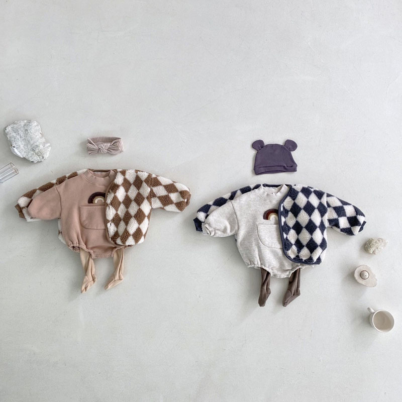 Autumn New Baby Rainbow Print Jumpsuit Romper - Image 5