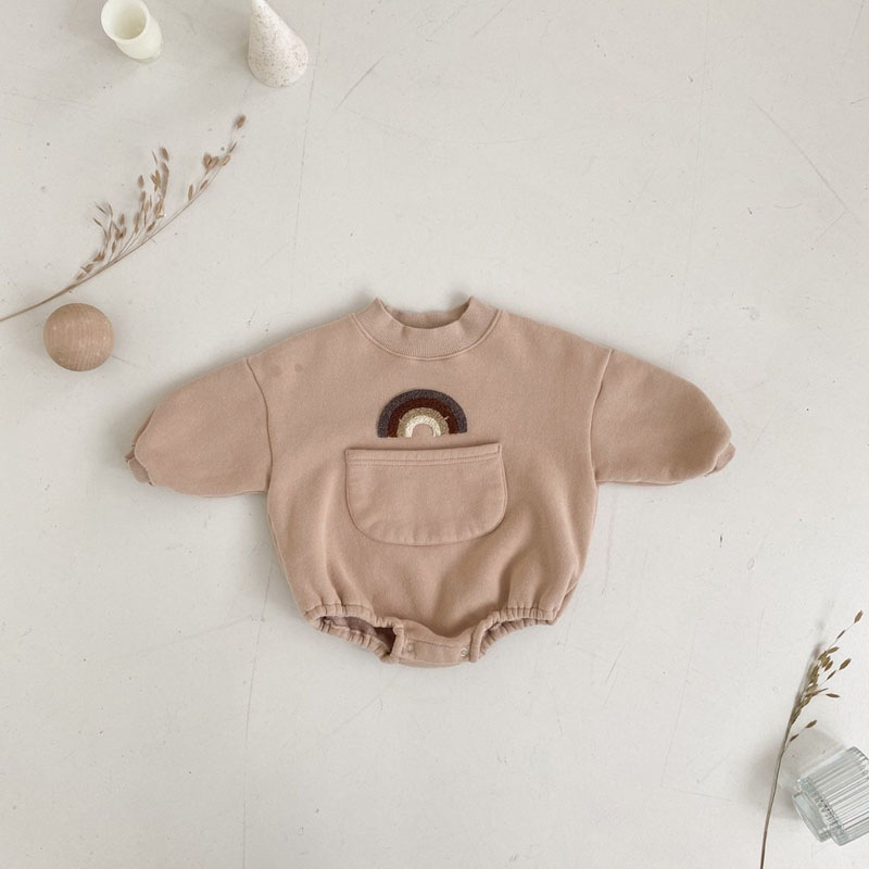 Autumn New Baby Rainbow Print Jumpsuit Romper - Image 2