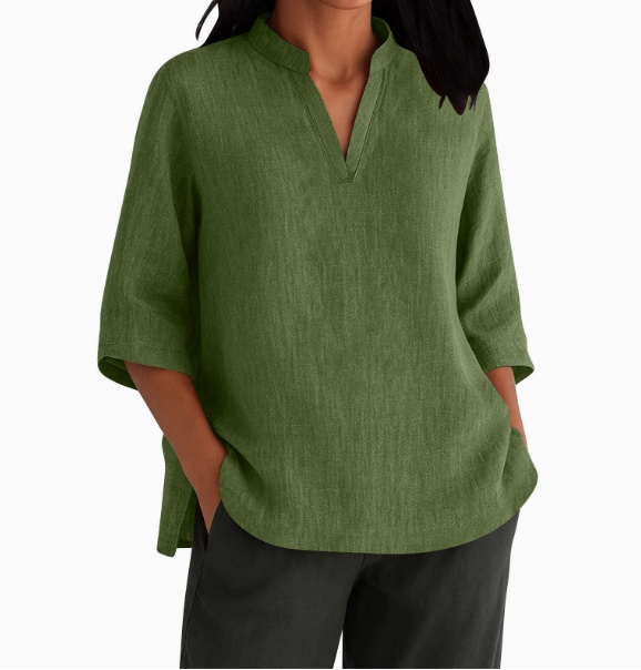 Women's Linen-Cotton Short-Sleeve T-Shirts - Image 7