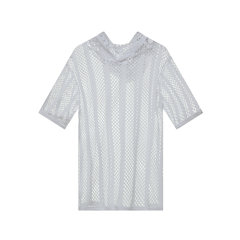 Men's Mesh-Patterned Sports T-Shirt Hoodie - Image 3