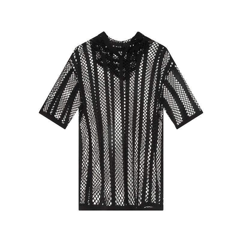 Men's Mesh-Patterned Sports T-Shirt Hoodie - Image 5