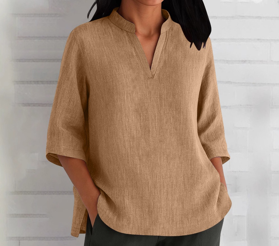 Women's Linen-Cotton Short-Sleeve T-Shirts - Image 5