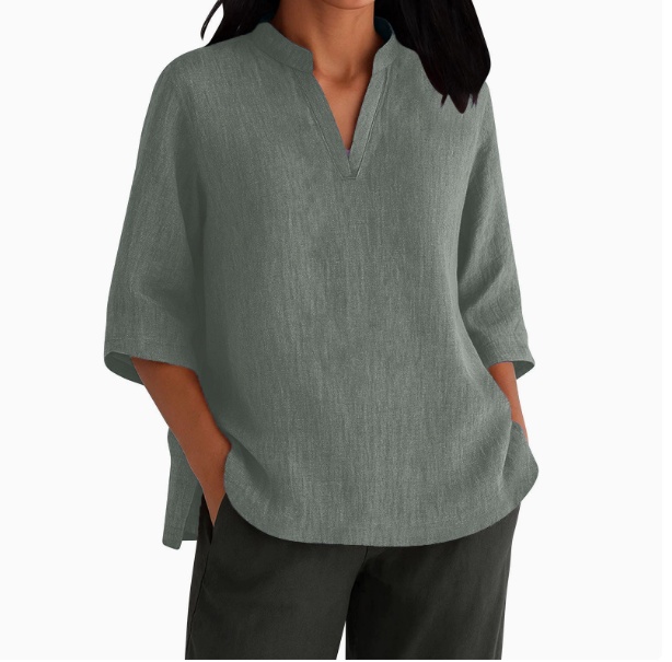 Women's Linen-Cotton Short-Sleeve T-Shirts - Image 3