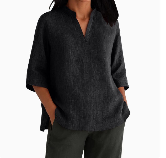 Women's Linen-Cotton Short-Sleeve T-Shirts - Image 8