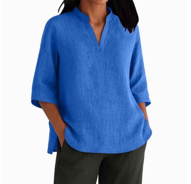 Women's Linen-Cotton Short-Sleeve T-Shirts - Image 2