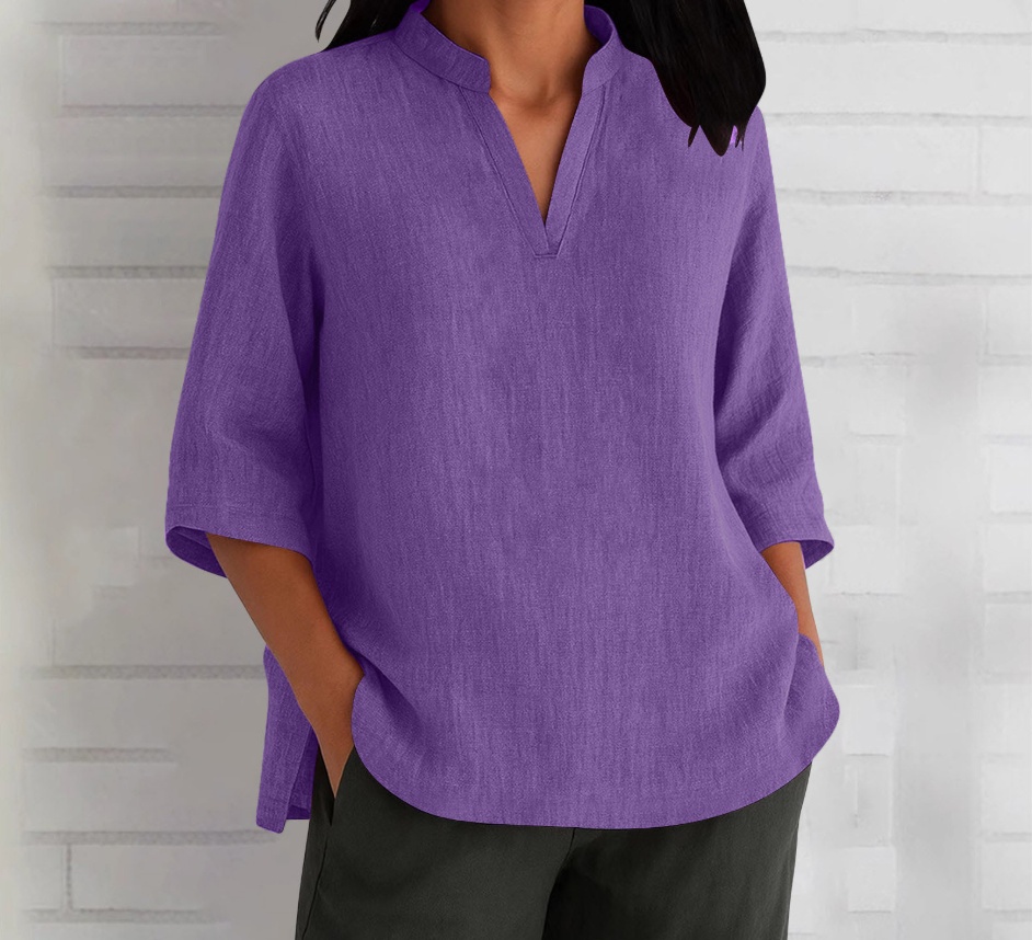 Women's Linen-Cotton Short-Sleeve T-Shirts - Image 4